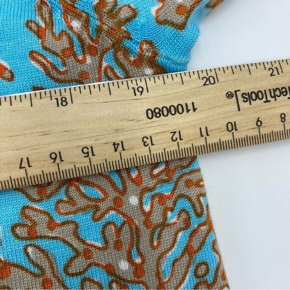 Quacker Factory Sweater Medium Coral Seahorse Ocean Coastal Grandma Colorful - Picture 6 of 6